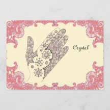 Henna Hand party card