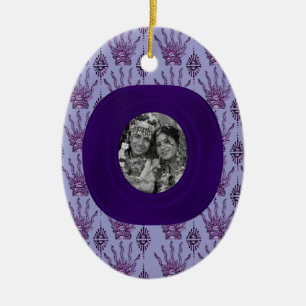 Henna Hand (Purple) (Wedding) Ceramic Ornament
