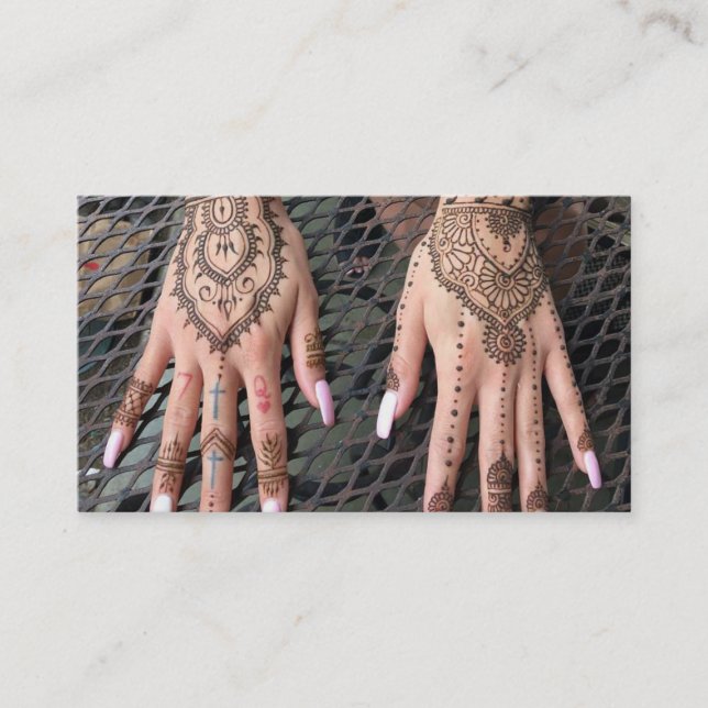 Henna Hand Tattoo Business Card (Front)