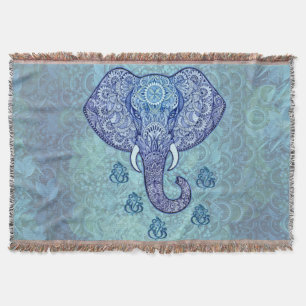 Henna India lord-Ganesh-symbol Throw Blanket