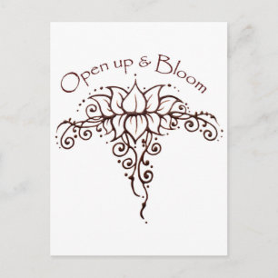 Henna Lotus 'Open Up & Bloom' Postcard