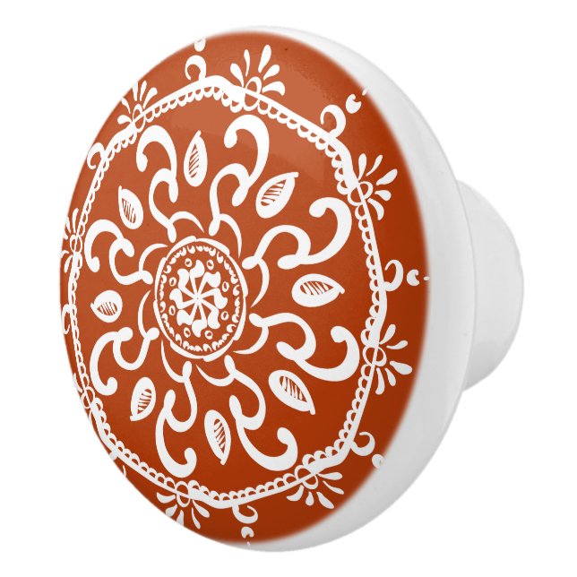 Henna Mandala Ceramic Knob (Right)