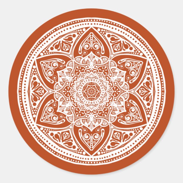Henna Mandala Classic Round Sticker (Front)