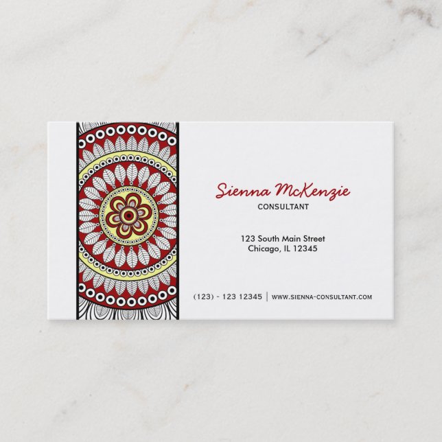 Henna Mehndi Consultant Business Card (Front)
