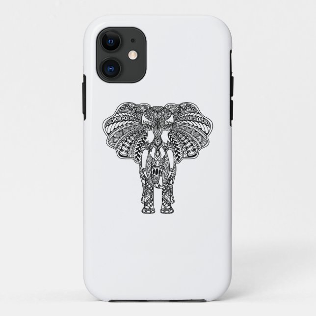Henna Mehndi Decorated Indian Elephant Case-Mate iPhone Case (Back)