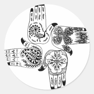 Henna Mehndi Hands Indian Designs Painted Wedding Classic Round Sticker