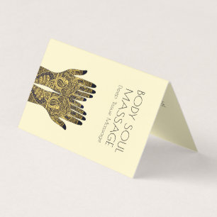 Henna Mehndi Hands Massage Therapist Practice Business Card