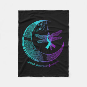 Henna Moon Dragonfly Suicide Prevention Awareness Fleece Blanket