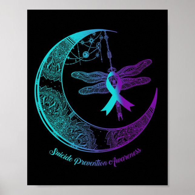 Henna Moon Dragonfly Suicide Prevention Awareness  Poster (Front)