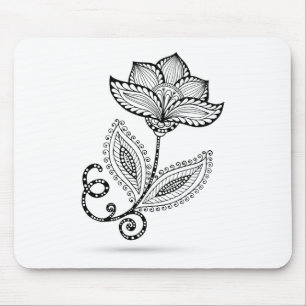 Henna Paisley Mehndi Doodles Mouse Pad