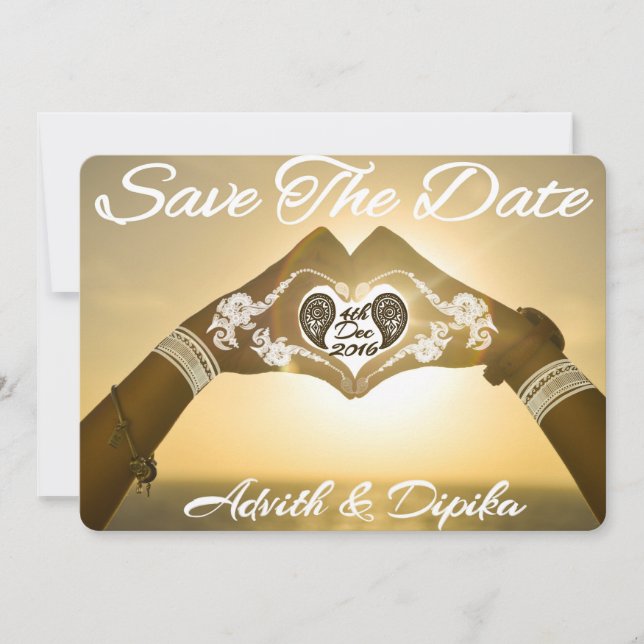 Henna Save The Date Cards (Front)