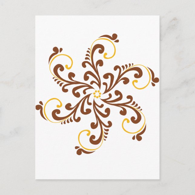 Henna Spiral Flower Postcard (Front)
