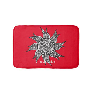 Henna-style Sun Tattoo Thunder_Cove  Bath Mat