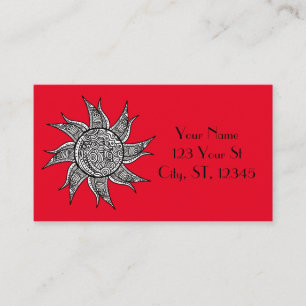 Henna-style Sun Tattoo Thunder_Cove Business Card