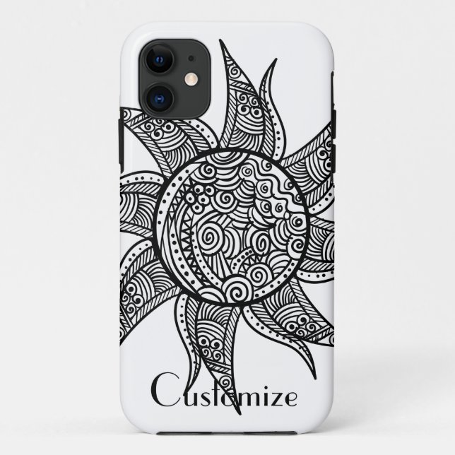 Henna-style Sun Tattoo Thunder_Cove  Case-Mate iPhone Case (Back)