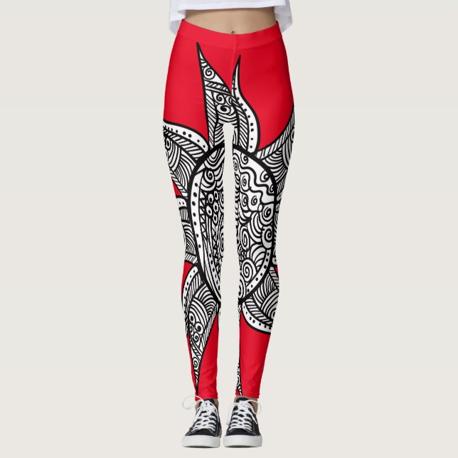 Henna-style Sun Tattoo Thunder_Cove  Leggings (Front)