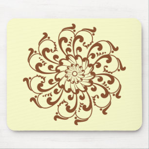 Henna Swirl Mandala Mouse Pad