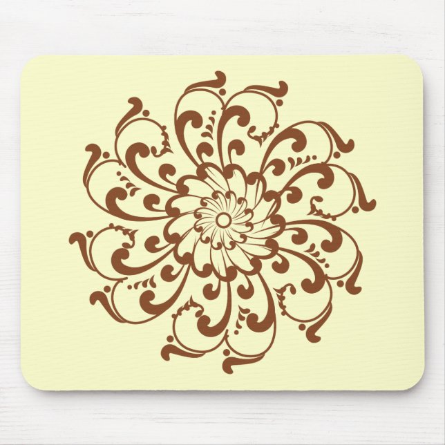 Henna Swirl Mandala Mouse Pad (Front)