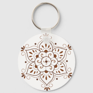 Henna Tattoo Mandala Keychain