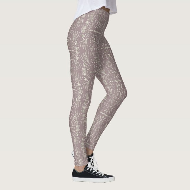 Henné floral Mandala Blush Pink Leggings Motifs (Droite)