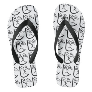 Henohenomoheji へのへのもへじ flip flops
