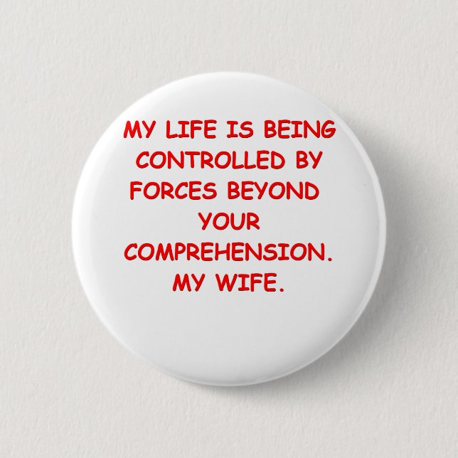 henpecked 2 inch round button (Front)