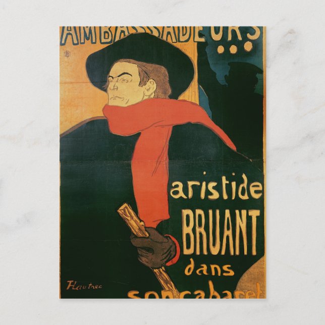 Henri de Toulouse-Lautrec | Ambassadeurs: Aristide Postcard (Front)