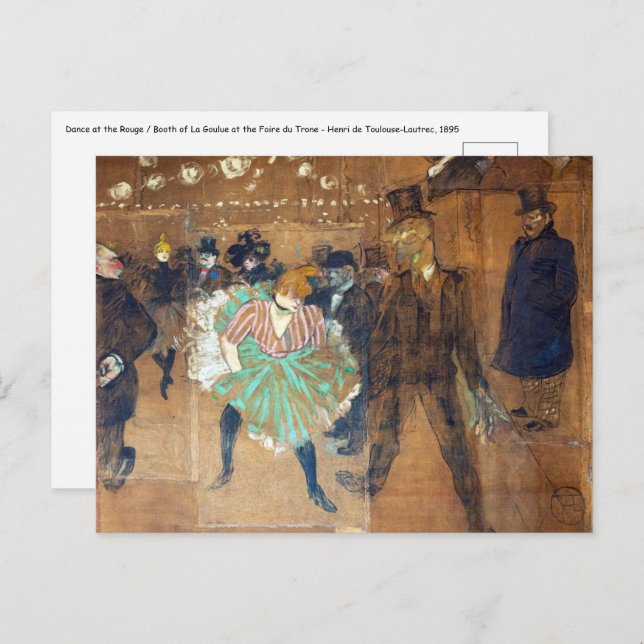 Henri de Toulouse-Lautrec - Dance at the Rouge Postcard (Front/Back)