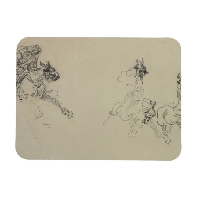 Henri de Toulouse-Lautrec | Etude de Chevaux (rect Magnet (Horizontal)