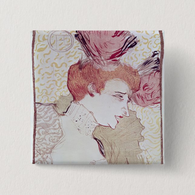 Henri de Toulouse-Lautrec | Portrait of Marcelle L 2 Inch Square Button (Front)