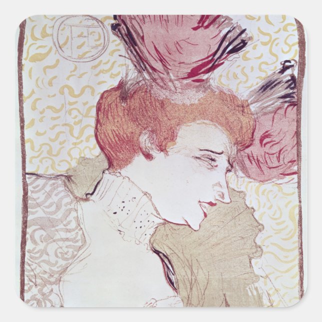 Henri de Toulouse-Lautrec | Portrait of Marcelle L Square Sticker (Front)