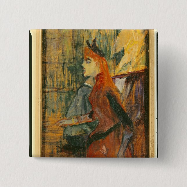 Henri de Toulouse-Lautrec | The Singing Lesson, 18 2 Inch Square Button (Front)