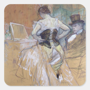 Henri de Toulouse-Lautrec   Woman at her Toilet, s Square Sticker