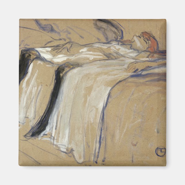 Henri de Toulouse-Lautrec | Woman lying on her Bac Magnet (Front)
