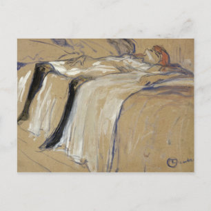Henri de Toulouse-Lautrec Woman lying on her Bac Postcard