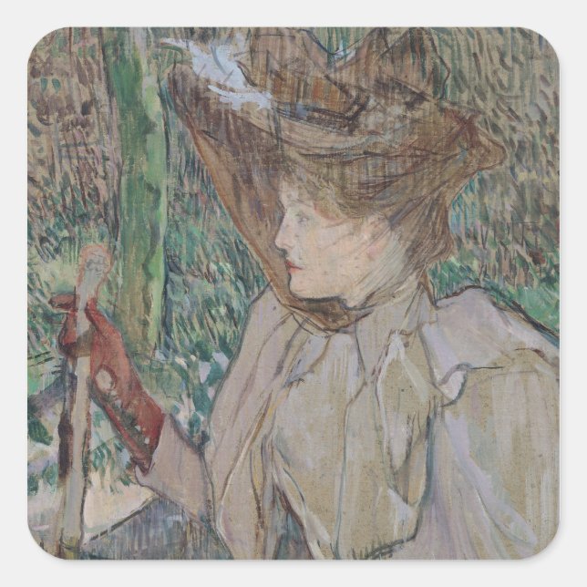 Henri de Toulouse-Lautrec | Woman with Gloves, 189 Square Sticker (Front)
