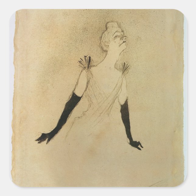 Henri de Toulouse-Lautrec | Yvette Guilbert, 1894 Square Sticker (Front)