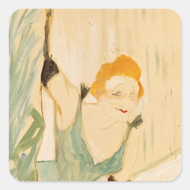 Henri de Toulouse-Lautrec | Yvette Guilbert  takin Square Sticker (Front)