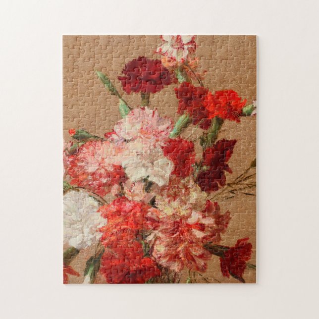Henri Fantin Latour - Carnations Without Vase Jigsaw Puzzle (Vertical)