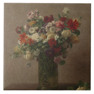 Henri Fantin-Latour Vintage Flowers from Normandy Tile
