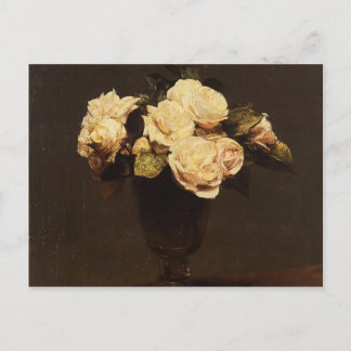 Henri Fantin-Latour- White Roses Postcard