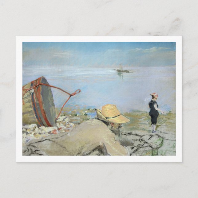 Henri Guerard Relaxing on the Beach (pastel on can Postcard (Front)