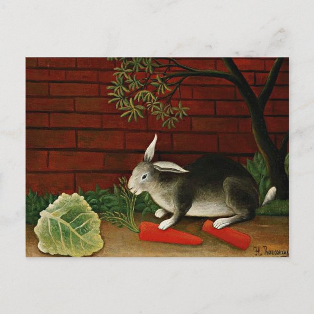 Henri Rousseau art: Rabbit Postcard (Front)