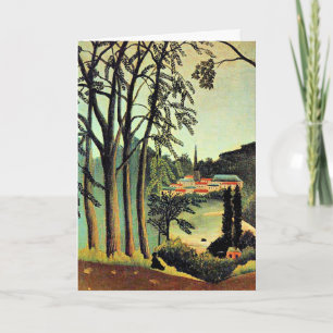 Henri Rousseau art, View of Saint Cloud Card