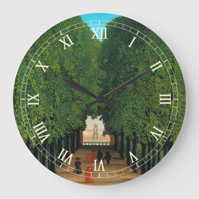 Henri Rousseau, Avenue in the Park at Saint Cloud Large Clock (Front)