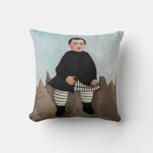 Henri Rousseau - Boy on the Rocks Throw Pillow