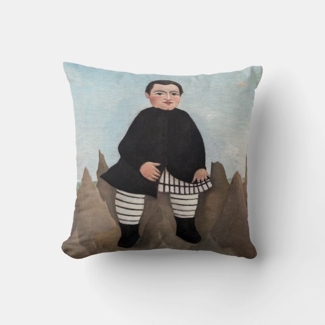 Henri Rousseau - Boy on the Rocks Throw Pillow (Front)