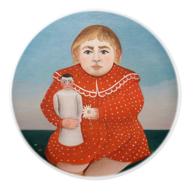 Henri Rousseau - Child with a Doll Ceramic Knob (Front)