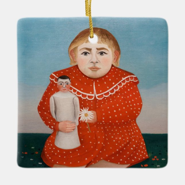 Henri Rousseau - Child with a Doll Ceramic Ornament (Front)