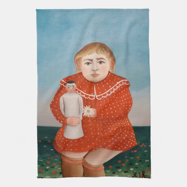 Henri Rousseau - Child with a Doll Kitchen Towel (Vertical)